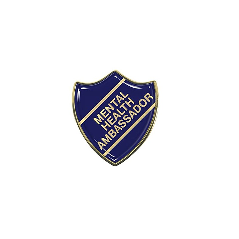 Capricornone Mental Health Ambassador Gel Domed Blue School Shield Badge