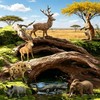 OZLMC 20 PCS Wild Animal Toy Set - Plastic Jungle