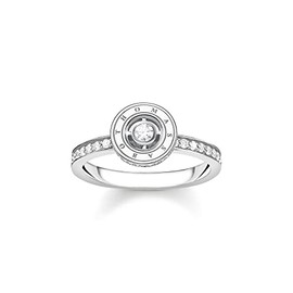 THOMAS SABO TR2255-051-14 Women's Ring Circle with White Stones Pavé Silver 925 Sterling Silver, Sterling Silver