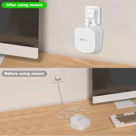 CUUTHOO Wall Mount for Eero 7,Outlet Wall Mount Bracket Fits for Eero 7 Dual-Band Mesh Wi-Fi 7 Router,Portable Router Mount with Cable Manage,White (2 Pack)