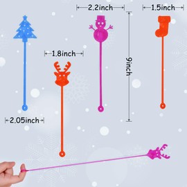 Menzcci 36 Pack Christmas Sticky Hand Toys, 8 Styles Christmas Stocking Tree Hat Glove Deer Snowman Sticky Stretchy Toys for Kids Boys Girls Christmas Stocking Stuffers Christmas Party Favors Gifts