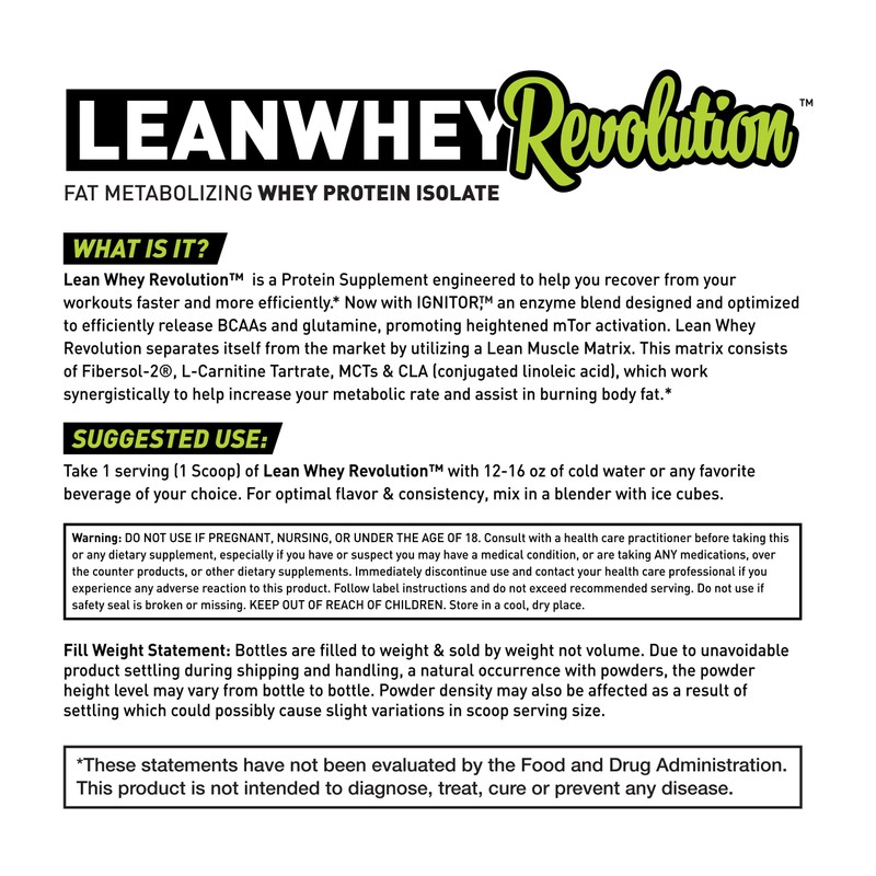 MuscleSport Lean Whey Revolution™ Protein Powder - Whey Protein Isolate
