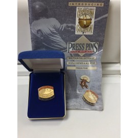 1969 New York Mets World Series Press Pin Balfour Box COA & Papers