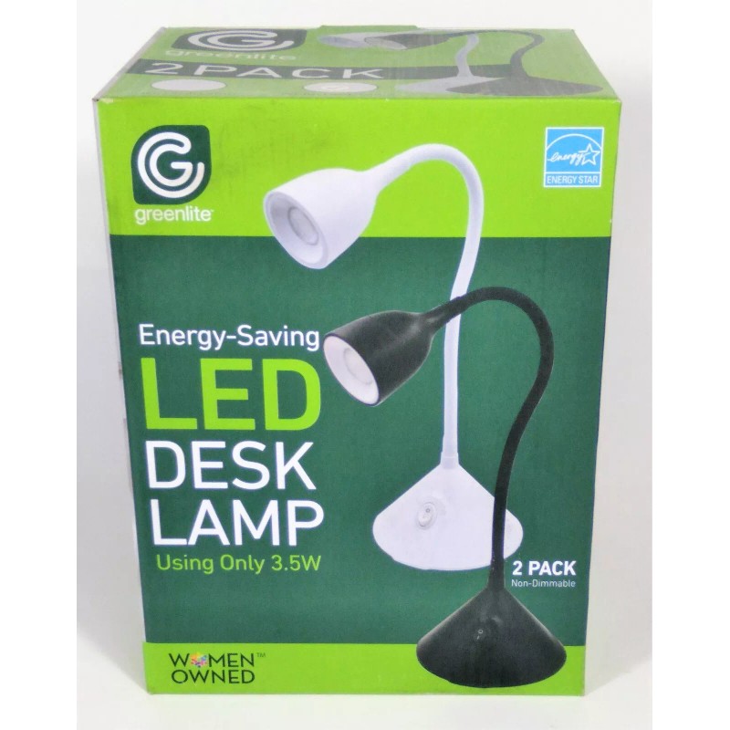 Greenlite 2 Energy Saving Black LED Desk Lamps 3.5 Watt