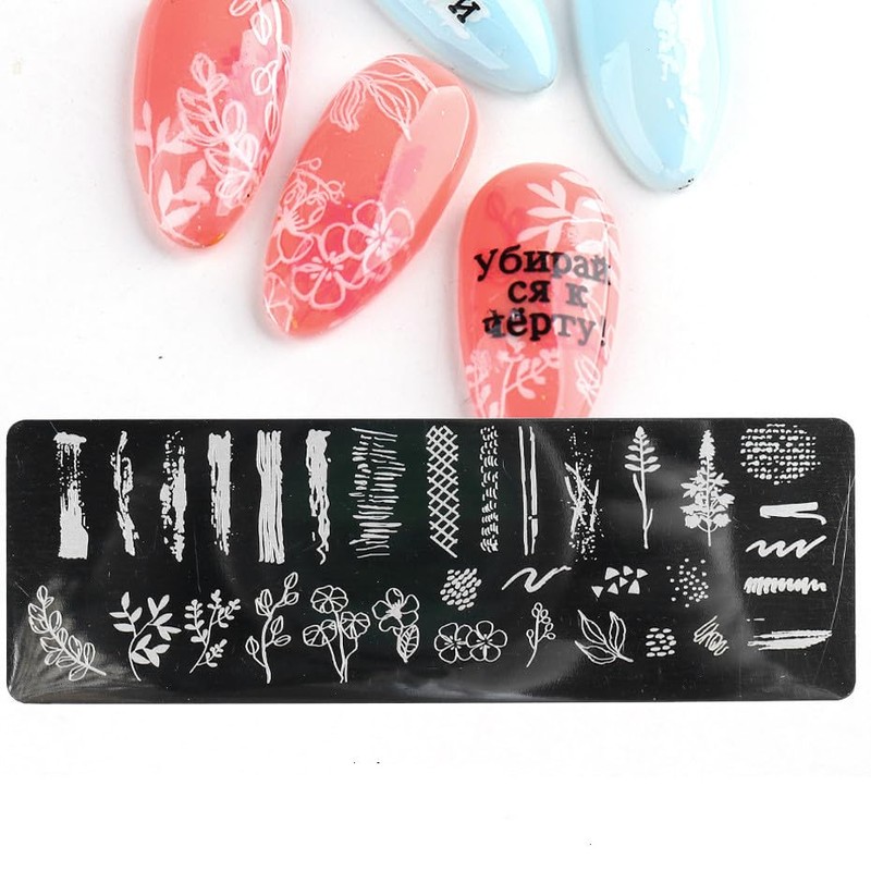 3pcs Flower Rose Flower Fruit Lemon Line Stamping Plate Nail
