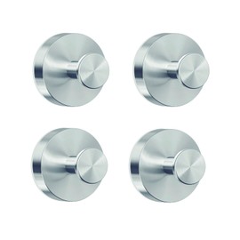 PHMING 4er Set Handtuchhalter Ohne Bohren, Edelstahl Saugnapf Haken, Vakuum Saugnapf Handtuchhaken für Badezimmer, Küche & Wohnzimmer (Silber)