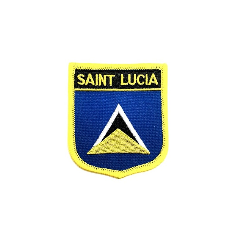 Saint Lucia Caribbean Flag Iron On Embroidered Fabric Sew On
