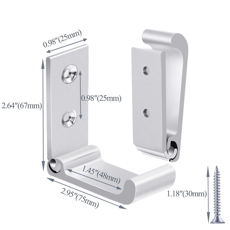 OHIYO Folding Wall Hooks 3" Folding Coat Hooks 6pcs Fold