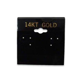 CuteBox 14KT Gold Imprinted Black 1.5" x 1.5" Hanging Earring Cards 100pcs for Retail, Tradeshows, Showcases, Store Display, Storage, Organization, Jewelry, Dangle, Post, Hook Earrings