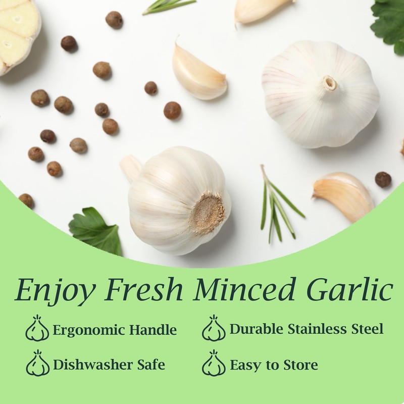 Fox Run Stainless Steel Garlic Rocker Press, Ergonomic Garlic Mincer
