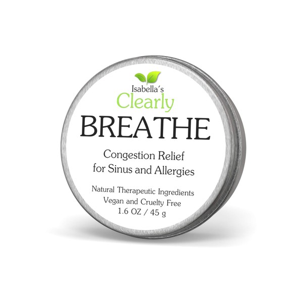 BREATHE Easy, Natural Aromatherapy Essential Oil Blend for Sinus and Nasal Congestion Relief, Seasonal Allergies | Chest Rub for Adults, Kids, Toddlers, Babies with Peppermint + Eucalyptus | USA Made