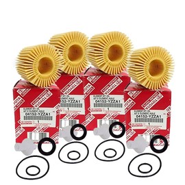 OEM GENUINE Engine Oil Filter Replacement Factory 04152-YZZA1 and DIINGO Engine Oil Washer Plug Oil Drain 90430-12031 For Toyota Camry Rav4 Highlander Avalon Tacoma Sienna Venza Lexus ES300H (PACK4)