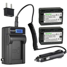 Kastar 2-Pack VW-VBK180 Battery and LCD AC Charger Compatible with Panasonic VW-VBK180, VW-VBK360, VW-VBL090, VW-VBL090PPK, SDR-T55, SDR-T55P, SDR-T55PC, SDR-T55K, SDR-T70, SDR-T70K, SDR-T70P Camera