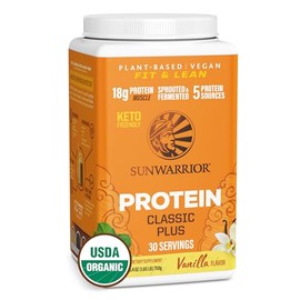 Clean Vegan Protein Powder Vanilla | Organic Protein Powder Plant Based Formula with 5 Superfood Blend Sprouted & Fermented | Non-GMO Low Carb Soy Dai