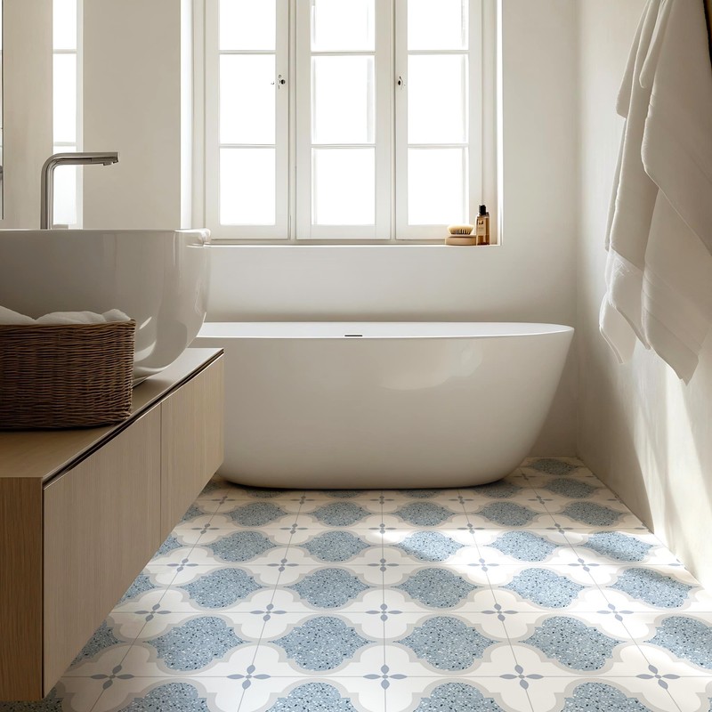Peel & Stick Floor Tile Stickers Vinyl Flooring for Kitchen