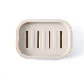 Plastic Square Soap Dish Bar Soap Holder for Shower Bathroom,Kitchen,Easy Cleaning，Khaki