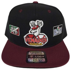 Venados de Mazatlan 3 Logos hat Black Maroon Snapback