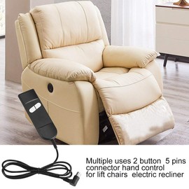 Recliner Hand Controller, 2 Button Electric Recliner Controller 5 pin Electric Lift Chair Controller Hand Switch Home Office Sofa Chairs for Med-Lift Berkline Pride Golden