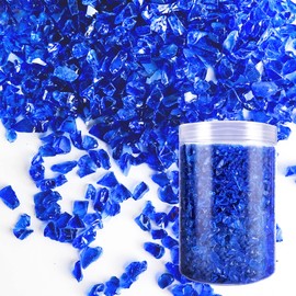 2.2 Pounds Crushed Glass Craft Glitter for Crafts, Resin Art,3-6mm Irregular Sprinkles Glitter Shiny Sequins Flakes for Art DIY Jewelry Making,Decoration,Vase Filler(RoyalBlue)