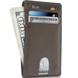 Slim Minimalist Wallets for Men & Women Leather Front Pocket Thin Mens Wallet RFID Credit Card Holder Gifts for Men