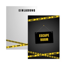 EventBoxx 12 x Escape Room Invitations with or without Party Bags | Escape Game Party Invitation Cards Children's Birthday Girls Boys | The Birthday Adventure Begins (Invitations)