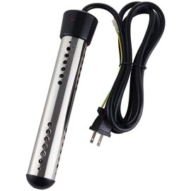 Link Hit Submersible Kettle Throw Heater, Automatic Heat Retention 70°C Thermostat, 100V, 1KW, 6.6 ft (2 m) Wire, Japanese Instruction Manual Included, Reheating