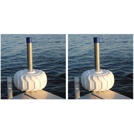 Wave Armor Dock Bumper Wheel Dock Bumper Wheel Durable Non-Marking Poly-Vinyl (2-Pack) - 12" Round x 7" Deep (FITS 1.5" Post (2" Center Hole))
