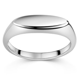MATERIA by Matthias Wagner Women's Ring 925 Silver Oval Signet Ring in Various Sizes, Sterling Silver