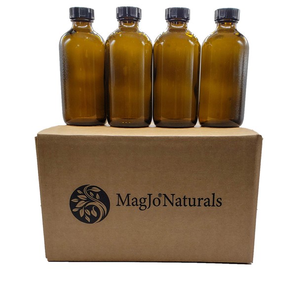 MagJo Naturals, Boston Round Glass Bottles with caps (8 Ounce