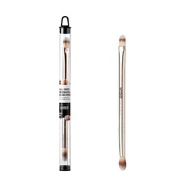 KISS NEW YORK Professional Dual Ended Concealer & Blending Brush, Flat Concealer Brush for Imperfection & Even Coverage, Small Area Even Application for Eyes, Nose, Lip