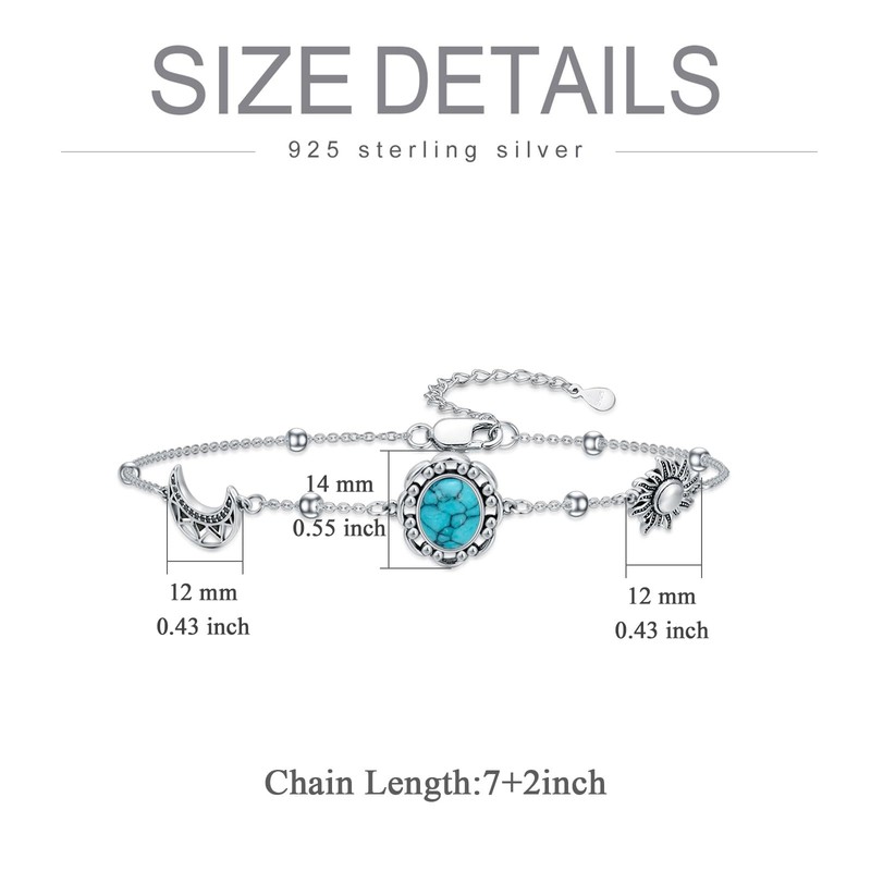 ONEFINITY Sun And Moon Bracelet 925 Sterling Silver Boho Bracelets