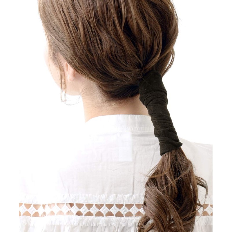 Vingtaine H7382-CHG Suede Style Wire Pony Wide Hair Arrangement Casual