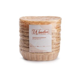 Baskets for Gifts Empty, Small Gift Basket | For Bread, Easter Fill, Montessori, Serving, Holiday/Christmas | Recycled Plastic Woven Wicker, Bulk kit - 9" x 6" x 2¼" (10-Pack)