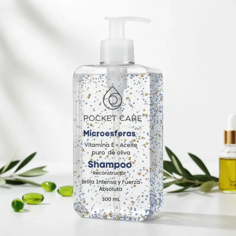 Shampoo Reconstructor Pocket Care Vitamina E Y Oliva 300ml