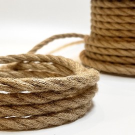 smartect Jute Textile Cable, 10 Metres, Vintage Lamp Cable, Fabric Twisted, 2-Core (2 x 0.75 mm²) Power Cable, Textile-Coated for Your Own DIY Project