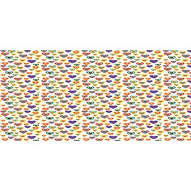 Ambesonne Valentine's Day Pencil Pen Holder, Abstract Colorful Nested Hearts on Plain Background Retro Romance, Ceramic Pencil Holder for Desk Office Accessory, 3.6" X 3.2", White and Multicolor