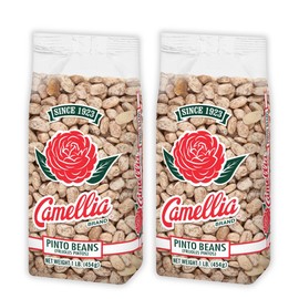 Camellia Brand Dried Pinto Beans – Premium Heirloom Beans for Chile Con Carne, Soups, Stews, Chili & Mexican Dishes – Non-GMO, Gluten-Free, High Protein, Vegan & Vegetarian Friendly, 1 Pound (Pack of 2)