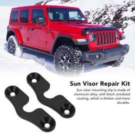 Focket Sun Visor Repair Kit, Aluminium Alloy High Performance Sun Visor Clips for Wrangler JK 2018, Wrangler 2018 2022, Gladiator 2020 2022 Sun Visors