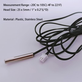 4Pcs 10K NTC Thermistor Probe 2 Meter, 10K Thermistor Temperature Sensor Probe, Stainless Steel 3950 NTC 10K Temp Sensor Probe use for Water Dispenser/Refrigerators/Freezers,etc.