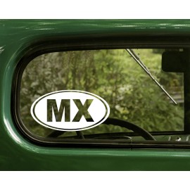 The Decal and Sticker Mafia 2 MX MEXICO DECALs Oval Stickers For Bumper Car truck Window Rv Laptop