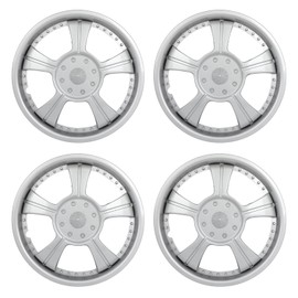 ANPART Custom Accessories 4-Pack 14 inch Wheel Covers, Replacement Hubcap Wheel Cover for Cars, Trucks, SUVs — Silver