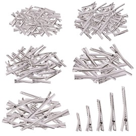 Mardatt - 270 pinzas para el pelo de cocodrilo de 5 tamaños a granel de plata de una sola garra para hacer lazos, horquillas de pelo para seccionar, peinar y seccionar peluquería DIY manualidades