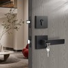 Brotima 2 Pack Keyed Entry Door Lever and Single Cylinder