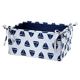 Nautica Kids Separates Sailboats/Rope Print Nursery Storage, Navy/White