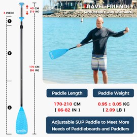 LINGVUM SUP Paddleboard Paddle, Adjustable Stand-Up Paddle Board Paddle