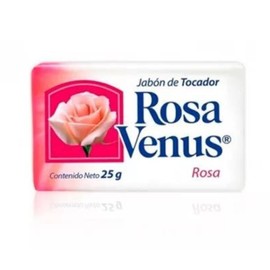 Jabón De Tocador Rosa Venus Con Envoltura Rosa 10 Pzas De 25g