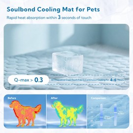 Soulbond Dog Cooling Mat - 29"x40" Washable Cooling Mat for Dogs & Cats, QMAX>0.3, Anti-Slip Bottom, Portable Summer Cool Pet Bed Pad for Indoor/Outdoor/Travel Use, Pink