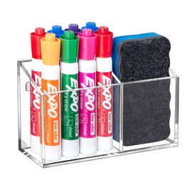 Timotech Soporte magnético de Acrílico, Organizador de escritorio, Organizador Acrílico Magnético de Marcadores y Borrador en Seco para Pizarra Blanca, Antideslizante para Nevera y Refrigerador