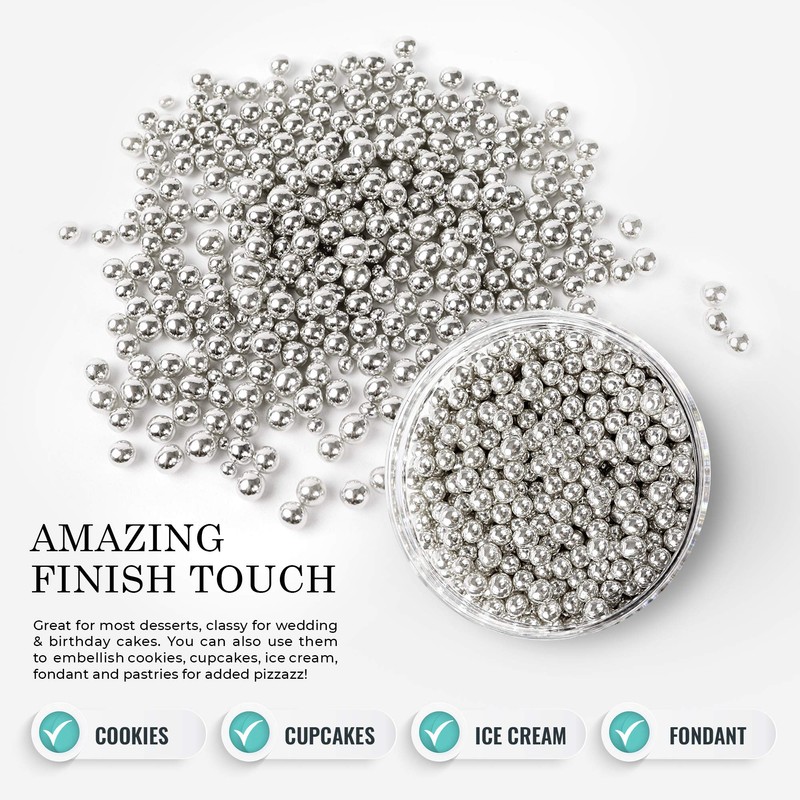 O'Creme Silver Dragees (6mm, 11 Lbs)