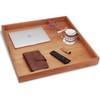 MAGIGO 24 x 24 Inches Large Square Cherry Wood Ottoman